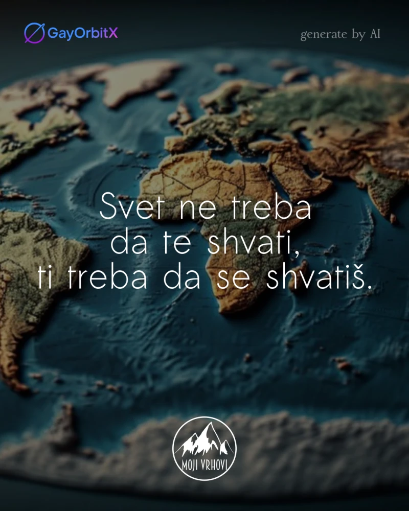 Svet ne treba da te shvati, ti treba da se shvatiš.