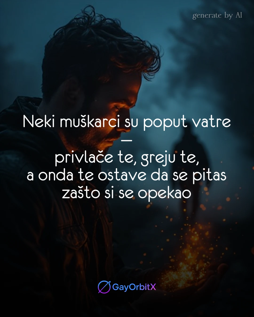 Neki muškarci su poput vatre — privlače te, greju te, a onda te ostave da se pitas zašto si se opekao