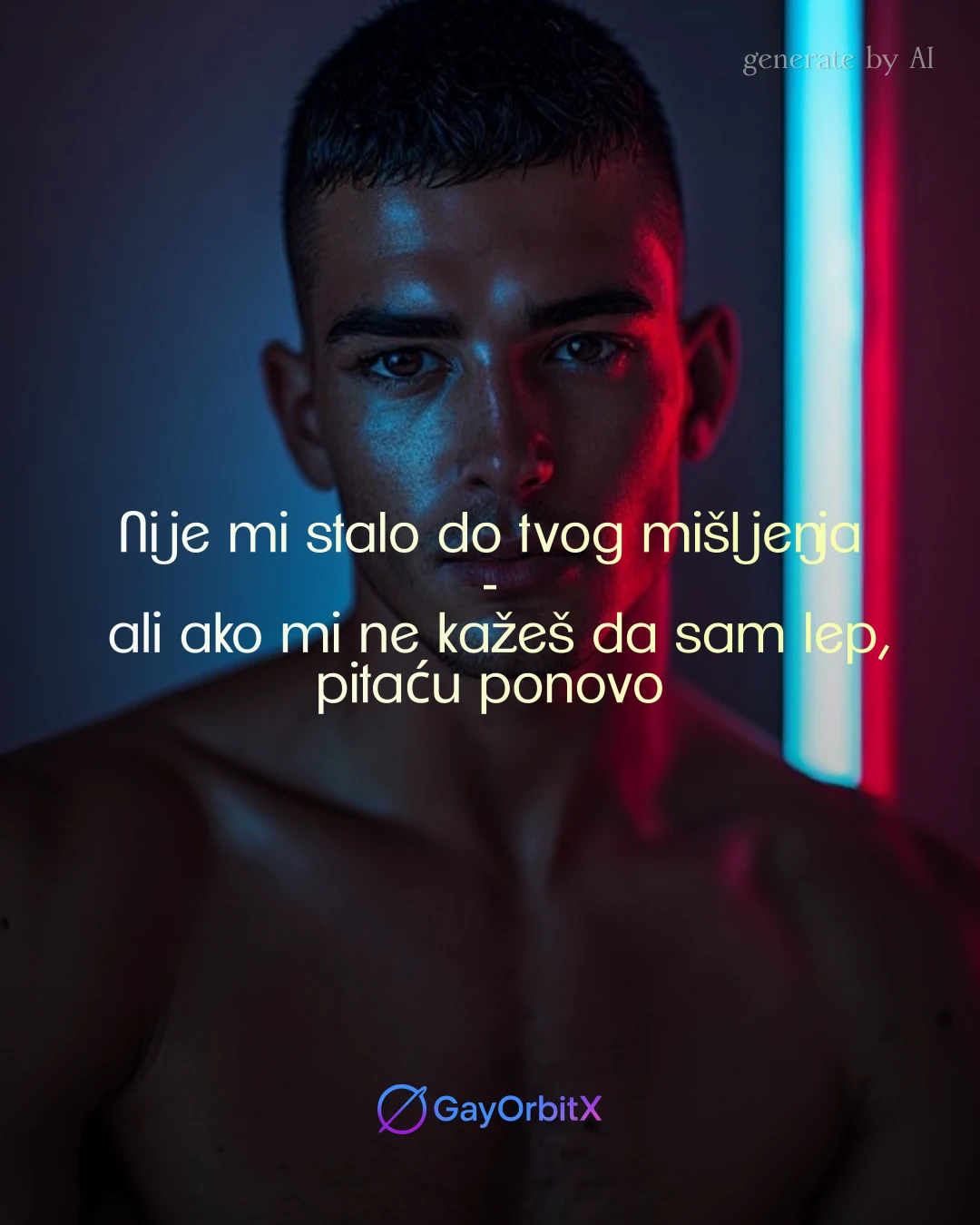 Nije mi stalo do tvog mišljenja - ali ako mi ne kažeš da sam lep, pitaću ponovo